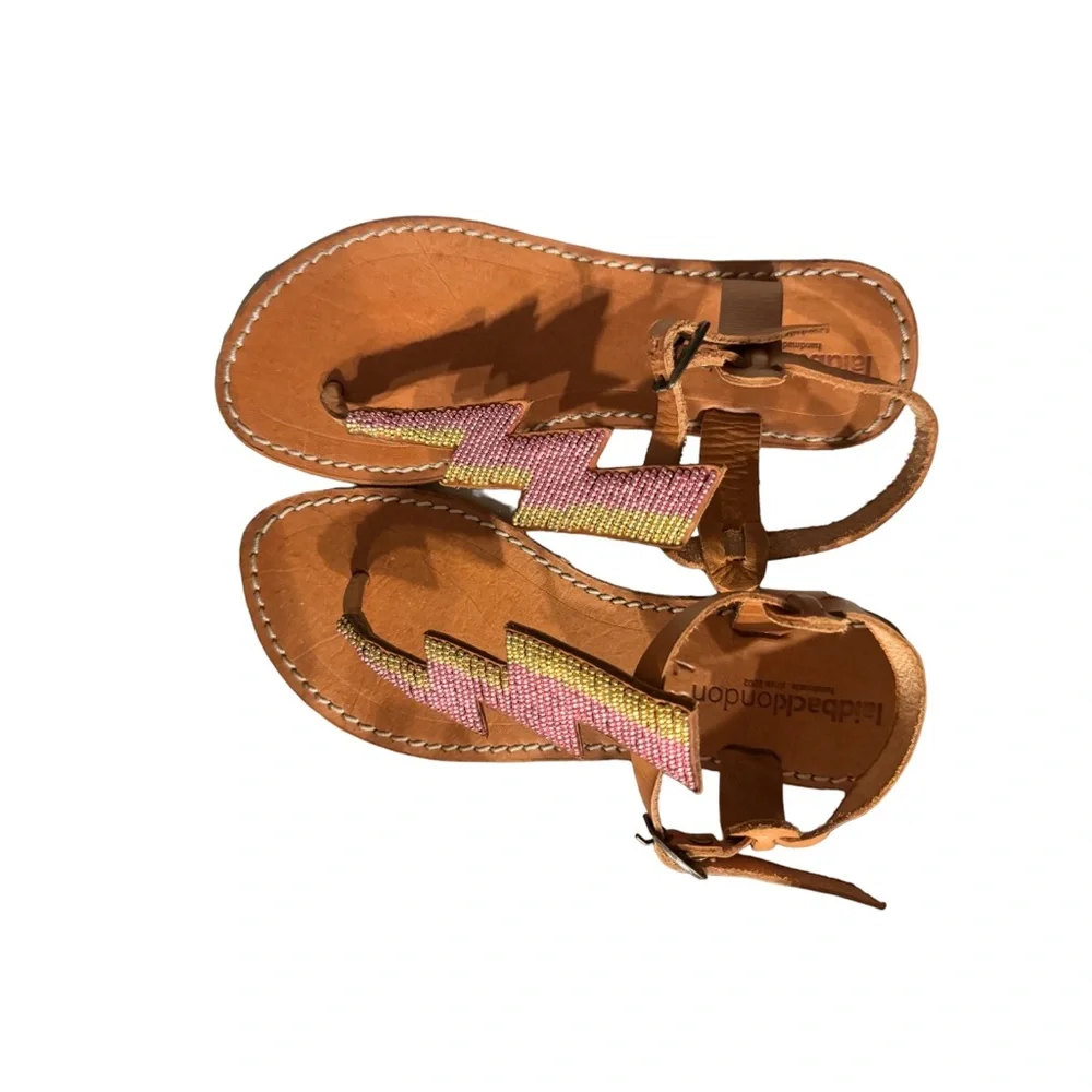 NWT Anthropologie Laidback London Thunder Lightning Bolt Sandals 37 / 7 - Picture 2 of 4